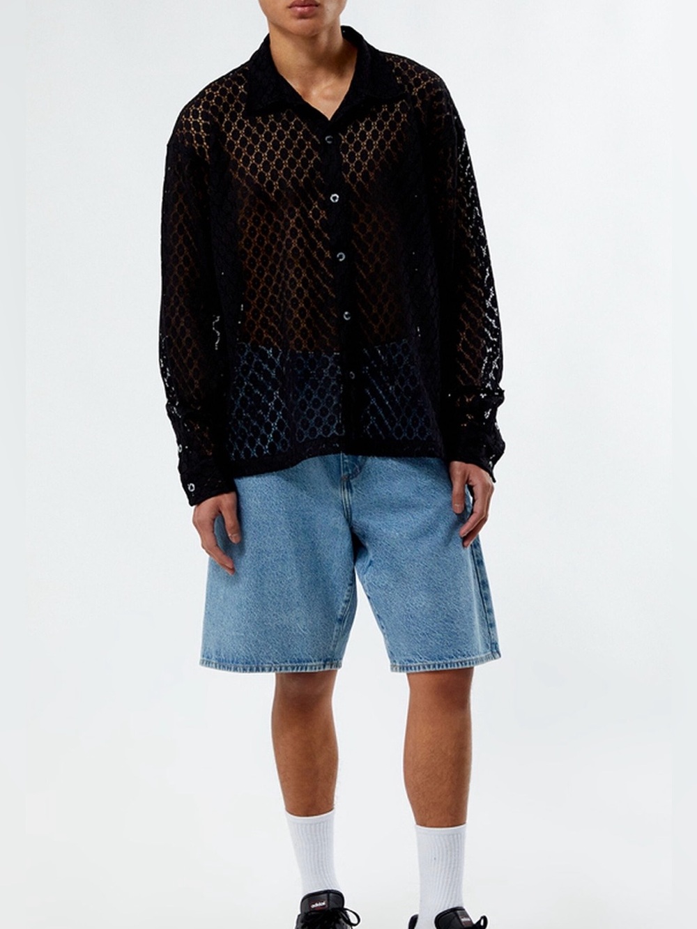 PacSun Lace Long Sleeve Shirt Sz L